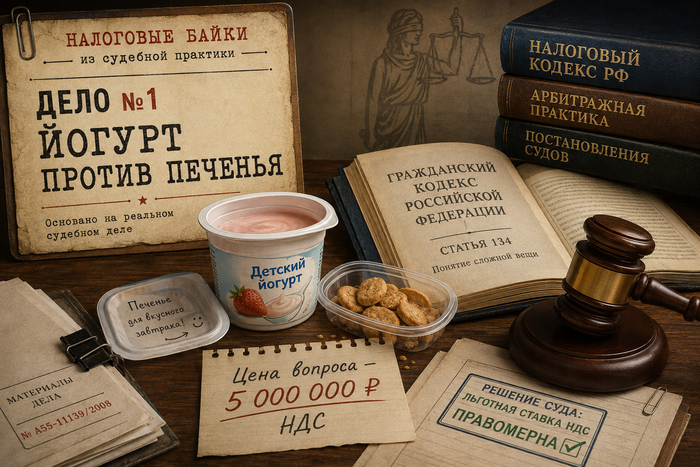 Налоговые байки из судебной практики: №1. Как налоговая пыталась разделить йогурт и печенье