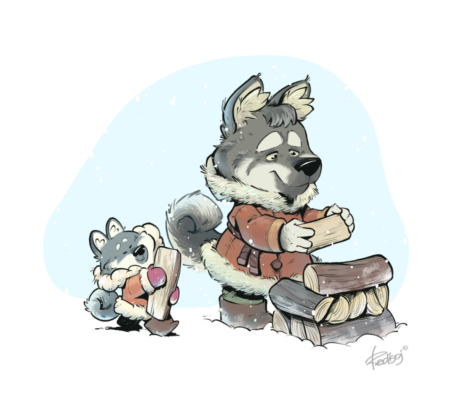 DOGGUST 2026 Day 2 - My, Redisoj, 2D, Drawing, Characters (edit), Art, Dog, Animals, Illustrations