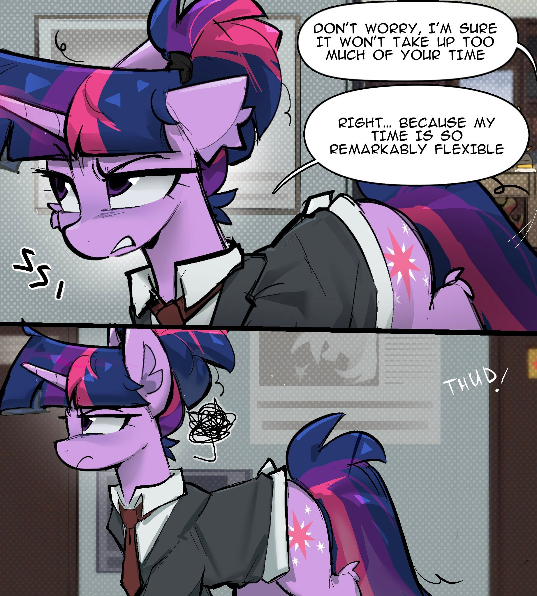 Second Shift. Part 2 - Series Office workers, My little pony, Twilight sparkle, Fluttershy, Longpost