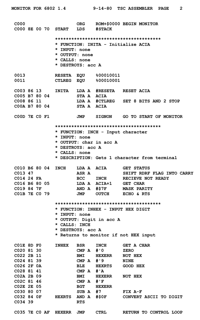 ������� ��������� �� ����� ���������� Motorola MC6800.