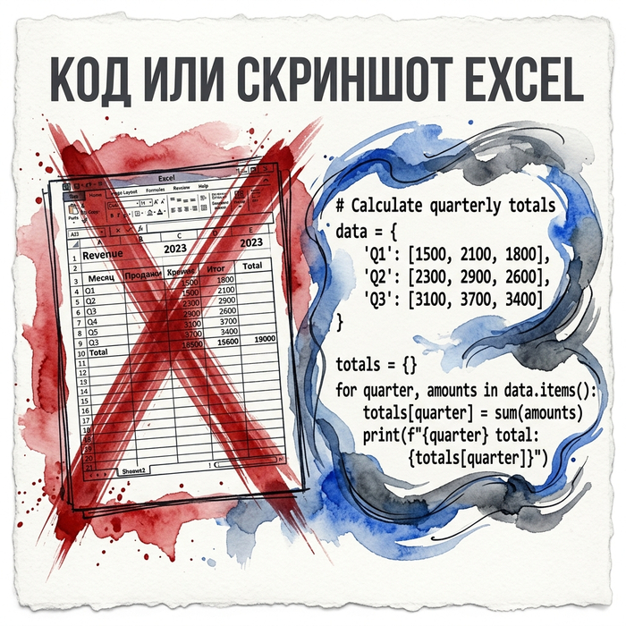 Рецензент попросил код расчётов и получил скриншот Excel