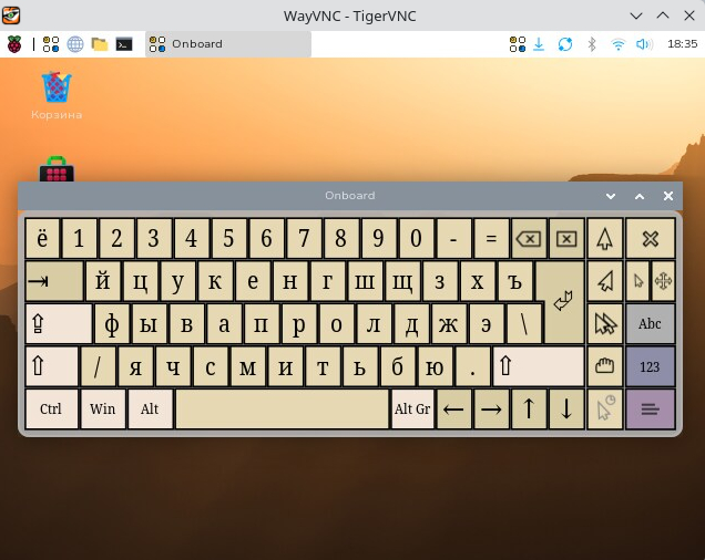 Waveshare PocketTerm35, ����������� Linux-�������� �� Raspberry Pi 4B
