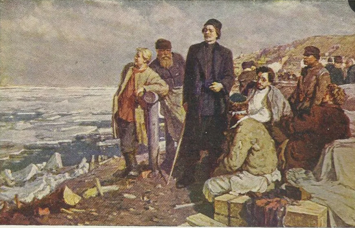 «А. М. Горький и Я. М. Свердлов на Волге».