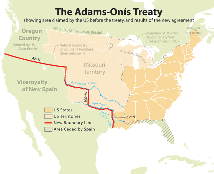 Результаты договора 1819 - 21 между Испанией и США