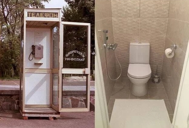 Телефонная будка тогда и сейчас