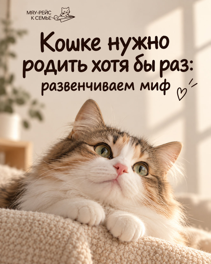 Почему вашей кошке не нужно «родить хотя бы один раз»