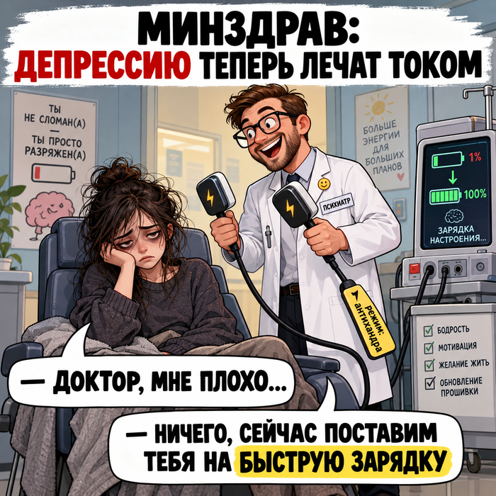Депрессию у россиян будут лечить электрическим током...
