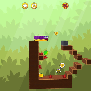 В этой увлекательной платформерной головоломке вам предстоит провести червяка к заветному золотому яблоку, преодолевая хитрые препятствия и опасные пропасти. Главный секрет успеха - контроль над длиной вашего червяка.