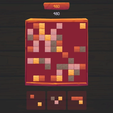 Расставляйте фигурки на игровом поле и собирайте по три одинаковых деревянных элемента в ряд.