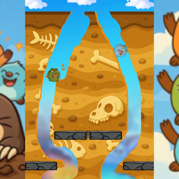 Направьте шарообразных кротов к правильным трубам, прокладывая дорожки! Веселая и умная физическая головоломка для всех возрастов.