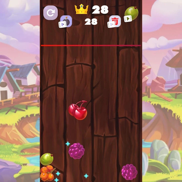 Соединяйте одинаковые фрукты, пока не получите самый большой фрукт.