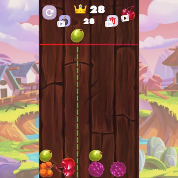 Соединяйте одинаковые фрукты, пока не получите самый большой фрукт.