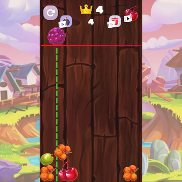 Соединяйте одинаковые фрукты, пока не получите самый большой фрукт.