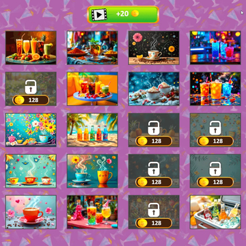 Собирайте аппетитные напитки, меняя местами фрагменты! Простой, но увлекательный пазл с уникальными изображениями напитков, который развивает логику и внимание.