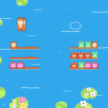 Очаровательные лягушки ждут, когда вы поиграете с ними! Отправляйтесь на озеро, чтобы распределить лягушат одного вида на бревне. Браузерная онлайн-игра в жанре «сортировка» увлечет людей любого возраста и подарит самые приятные эмоции. Играйте бесплатно и без регистрации! 