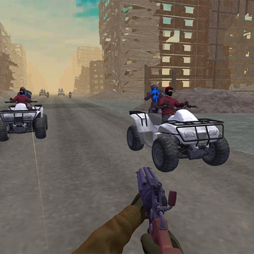 Стреляйте в преследующих вас врагов!
Оторвитесь от погони, ваш верный АК47 в этом поможет!
Огромный выбор оружия
Миниган, Арбалет, Стационарная пушка, Пулемет
Уничтожайте мотоциклы, квадроциклы, гоночные автомобили, вертолеты
Реалистичное оружие и машины
