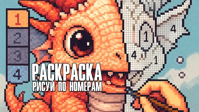 Раскраска: рисуй по номерам на Пикабу Игры