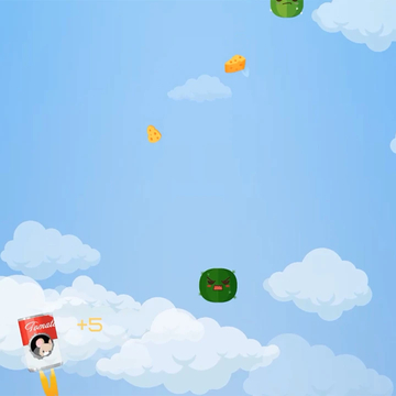 Собирайте летающие сырные кусочки, чтобы заправить двигатель. Больше сыра - выше ракета! Прицепите супер-пружинку, добавьте ракеты, чтобы преодолеть притяжение.