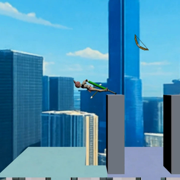 Безумная аркадная игра, где вы будете постоянно бороться за свою жизнь прыгая по крышам при помощи пого-стика как в Happy Wheels