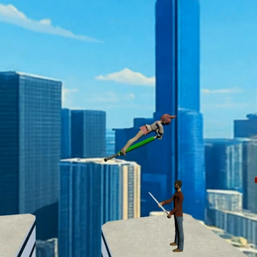 Безумная аркадная игра, где вы будете постоянно бороться за свою жизнь прыгая по крышам при помощи пого-стика как в Happy Wheels