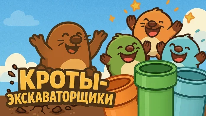 Кроты-экскаваторщики на Пикабу Игры