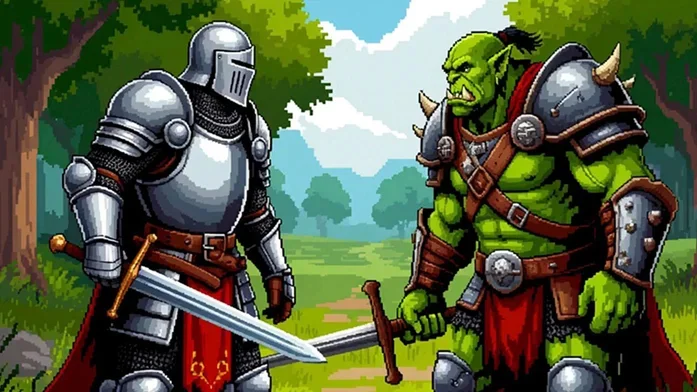 История воина: Пиксельное РПГ на Пикабу Игры