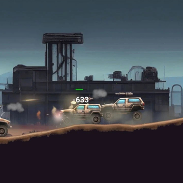 Выживай в пустошах за рулем смертоносной тачки! Стреляй, тарань, собирай трофеи. Тактические автобои в 2D!