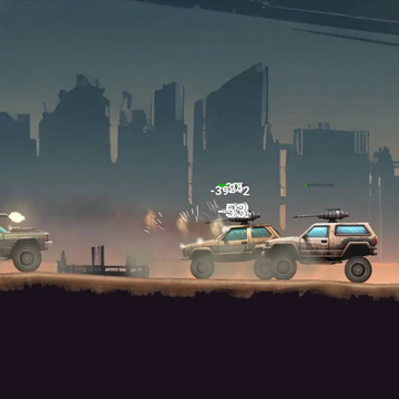 Выживай в пустошах за рулем смертоносной тачки! Стреляй, тарань, собирай трофеи. Тактические автобои в 2D!