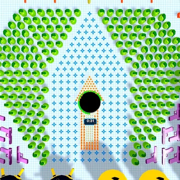  В игре Чёрная Дыра Атакует ваша задача проста – собрать максимум оружия с помощью черной дыры пока не вышло время. И не расслабляйся – чем больше ты соберешь, тем больше у тебя шансов в борьбе с боссом! Не подведи – победишь босса, спасешь мир!