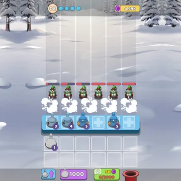 Отбивай волны снежных монстров, соединяй пушки, чтобы получать все новые и новые улучшенные модели пушек. Монстры сильны и их очень много, они постоянно нападают. Прокачай базу и пушки, одолей их всех!