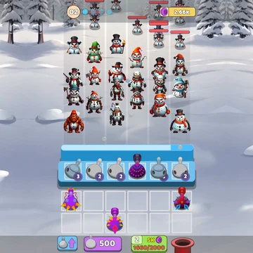  Отбивай волны снежных монстров, соединяй пушки, чтобы получать все новые и новые улучшенные модели пушек. Монстры сильны и их очень много, они постоянно нападают. Прокачай базу и пушки, одолей их всех!