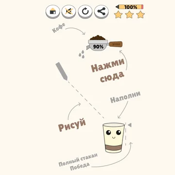 Головоломка в жанре "рисуй пальцем". Вам предстоит рисовать правильную траекторию для жидкости(воды\кофе). В игре 99 уровней, каждые 20 уровней добавляется новая механика, ледяные блоки, огненные и тд.