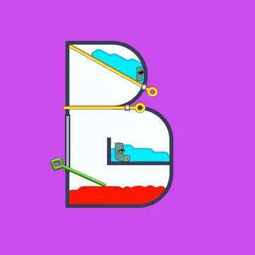 Прокладывайте путь между буквами, соединяйте их и спасайте алфавит. Будьте осторожны, вас ждут препятствия - злая буква F, бомба и лава. Станьте спасителем алфавита.