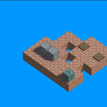 Испытай свой мозг! 3D Сокобан-головоломка в стиле Майнкрафт. Сможешь расставить все блоки по местам?