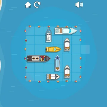 Разгадайте головоломки на воде! Перемещайте лодки и катера, освобождая путь для главного катера. Умное планирование, тактические маневры и уютная морская атмосфера ждут вас в этой сложной игре-парковке.