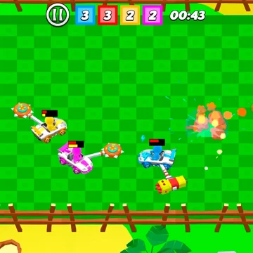 Безумные мини-игры на машинках для 1–4 игроков! Закрашивай арены, забивай голы, сражайся дубинами и побеждай в гонках. Собирай кристаллы, открывай крутые тачки и прокачивай стиль своего стикмена!