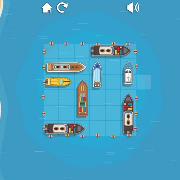 Разгадайте головоломки на воде! Перемещайте лодки и катера, освобождая путь для главного катера. Умное планирование, тактические маневры и уютная морская атмосфера ждут вас в этой сложной игре-парковке.