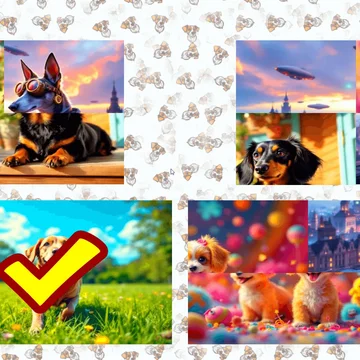 Собирай пазлы из перемешанных частей изображений милых собак! Меняй блоки местами, чтобы восстановить картинку. Развивай логику и внимание, весело играя!