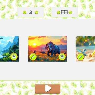 "Микс Пазл: Динозавры" — увлекательная игра для детей! Разделите и перемешайте картинки с динозаврами, соберите их заново и развивайте логическое мышление.