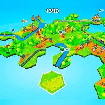 Это расслабляющая градостроительная головоломка, в которой вы размещаете гексы - плитки, на доске, для создания красивых пейзажей. Воздушный остров с романтичными деревнями и городами, одним словом Hexotopia.