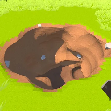 "Копатель дыры" - затягивающий симулятор копания дыры. Бери лопату в руки и начинай копать яму! Добывай ресурсы, прокачивай себя и копай еще быстрее!