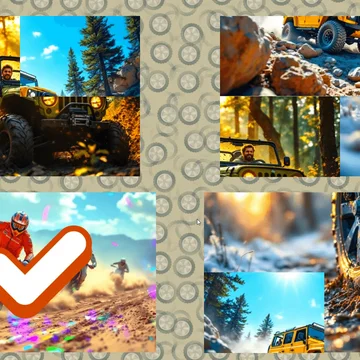 "Микс Пазл: Бездорожье" — соберите перемешанные изображения экстремальных приключений! Переставляйте блоки и восстанавливайте потрясающие сцены бездорожья.