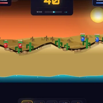 Командуйте своей армией в тактических пошаговых артиллерийских сражениях! Прицеливайтесь, учитывайте ветер и уничтожайте вражескую команду на различных картах. Режим кампании и быстрые бои.