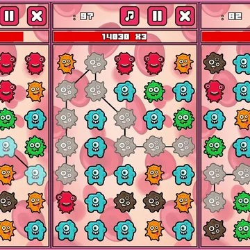 Отразите нашествие вредных разноцветных микробов!