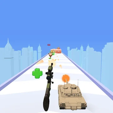 Беги и стреляй! Пройди путь до конца, прокачай оружие и побей рекорд!