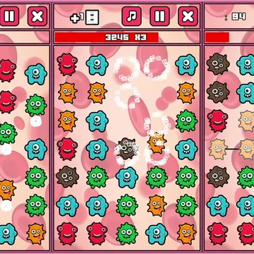 Отразите нашествие вредных разноцветных микробов!