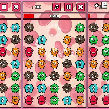 Отразите нашествие вредных разноцветных микробов!