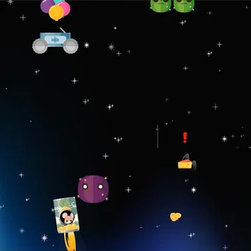 Собирайте летающие сырные кусочки, чтобы заправить двигатель. Больше сыра - выше ракета! Прицепите супер-пружинку, добавьте ракеты, чтобы преодолеть притяжение.