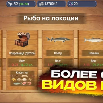 Спокойная рыбалка с выбором мест, наживок и снаряжения. Лови рыбу, балансируй при вываживании, выполняй квесты и развивай персонажа.