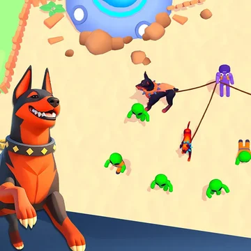 Улучшайте свой отряд собак! Пришельцы захватили зоопарк. Вступайте в бой с НЛО, зомби и другими угрозами. Приручите псов. Корги, Хаски, Акиту, Доберман, Сиба-ину и другие породы. Развивайте своих собак, превращая их в настоящих героев!